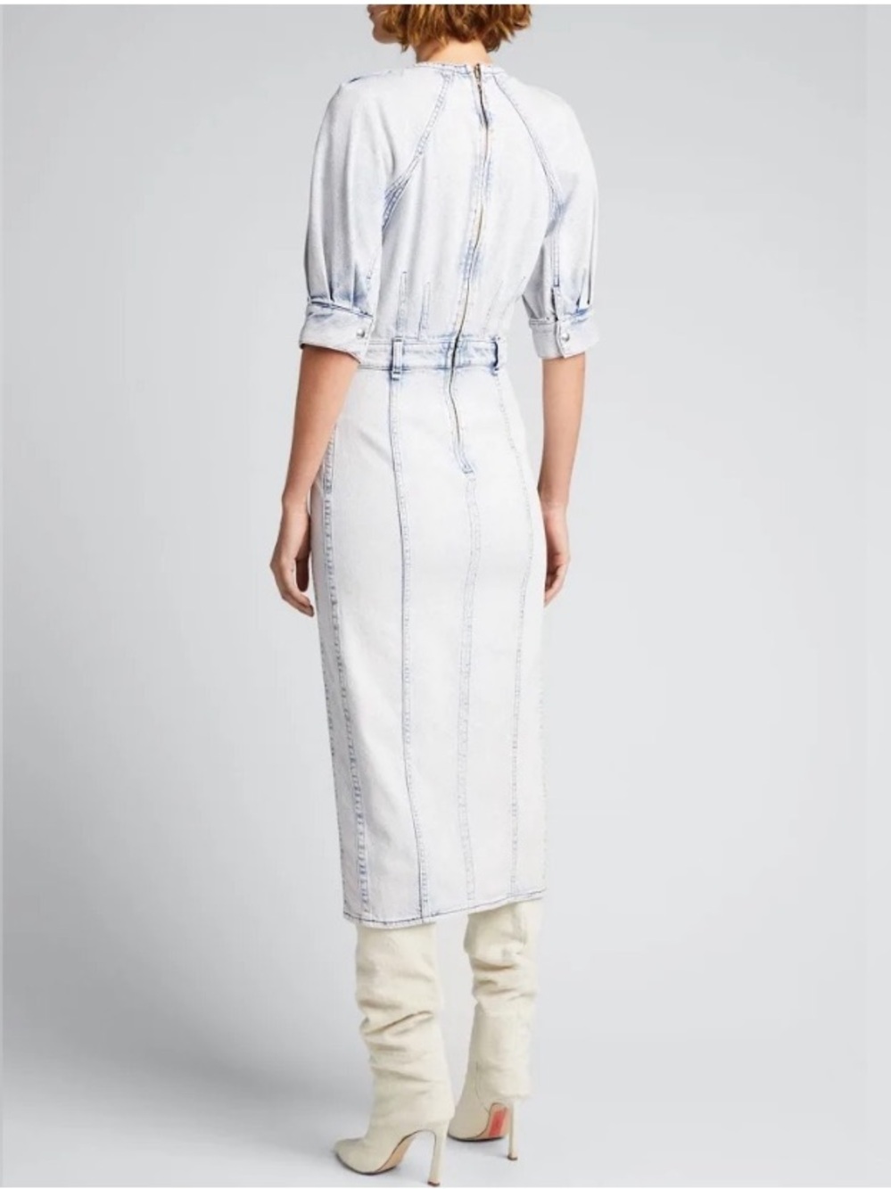 Iro Alysu Denim Midi Dress brand new with tags EU 36 Light Wash - Picture 14 of 15